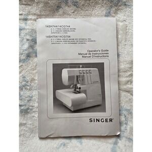Singer Overlock Manual 14SH744 14CG744 14SH754 14CG754 Operators‎ Guide Serger
